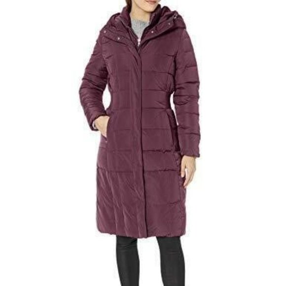 NWT  Cole Haan Women's Signature 40 in Down Coat (Merlot, Small) - Picture 1 of 2